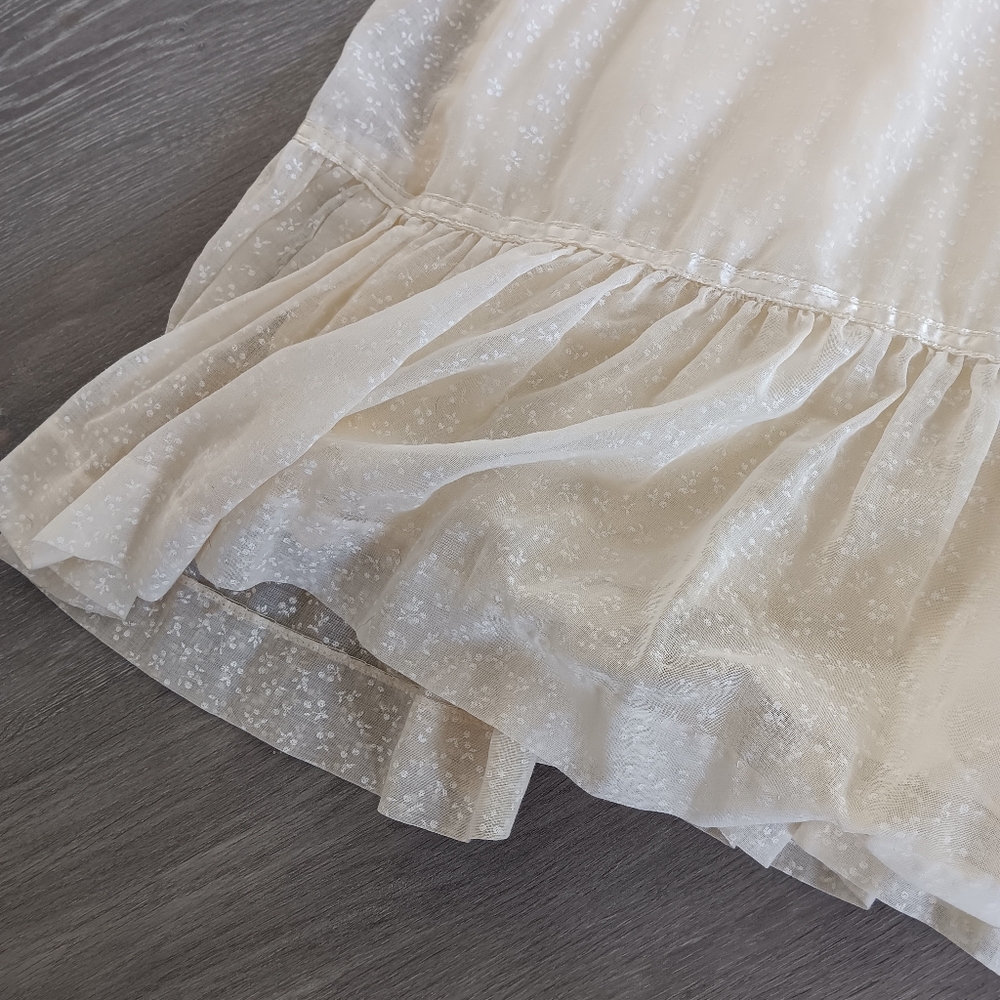 . Vintage Handmade Small Batch Cotton Lace Tie Back Prairie Maxi Slip Dress . - Picture 2 of 16
